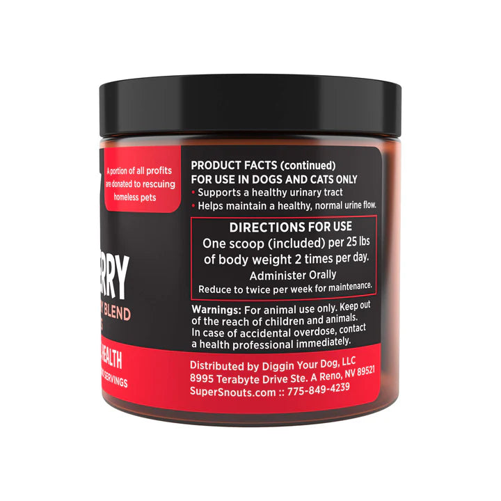 Super Snouts Urinary Berry Cranberry & Blueberry Balanced UT Support for Dogs & Cats 75G