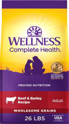 WELNESS DOG COMPLETE HEALTH ADULT BEEF BARLEY 5#