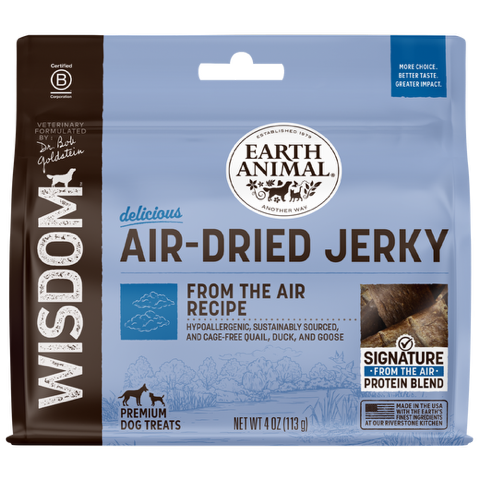 EARTH ANIMAL WISDOM AIR DRIED JERKY FROM THE AIR 4OZ