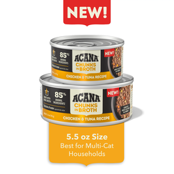 ACANA CAT GRAIN FREE CHUNK CHICKEN TUNA 5.5OZ/12 PACK
