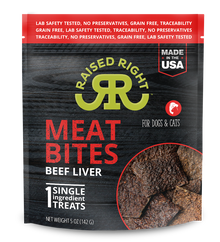 RAISED RIGHT DC MEAT BITES BEEF LIVER 5OZ