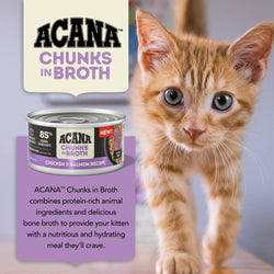 ACANA GRAIN FREE KITTEN CHUNK CHICKEN & SALMON 5.5OZ/12 PACK