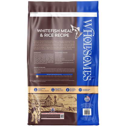 WHOLESOMES DOG WHITEFISH MEAL & RICE 40#
