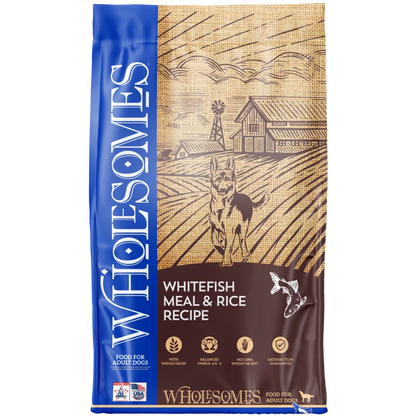 WHOLESOMES DOG WHITEFISH MEAL & RICE 40#