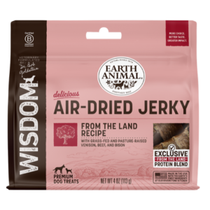 EARTH ANIMAL WISDOM AIR DRIED JERKY FROM THE LAND 4OZ