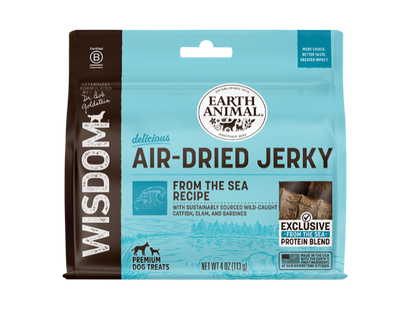 EARTH ANIMAL WISDOM AIR DRIED JERKY FROM THE SEA 4OZ