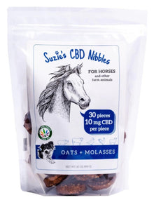 SUZIE'S OATS & MOLASSES 10 MG CBD NIBBLES FOR HORSES 30 CT BAG