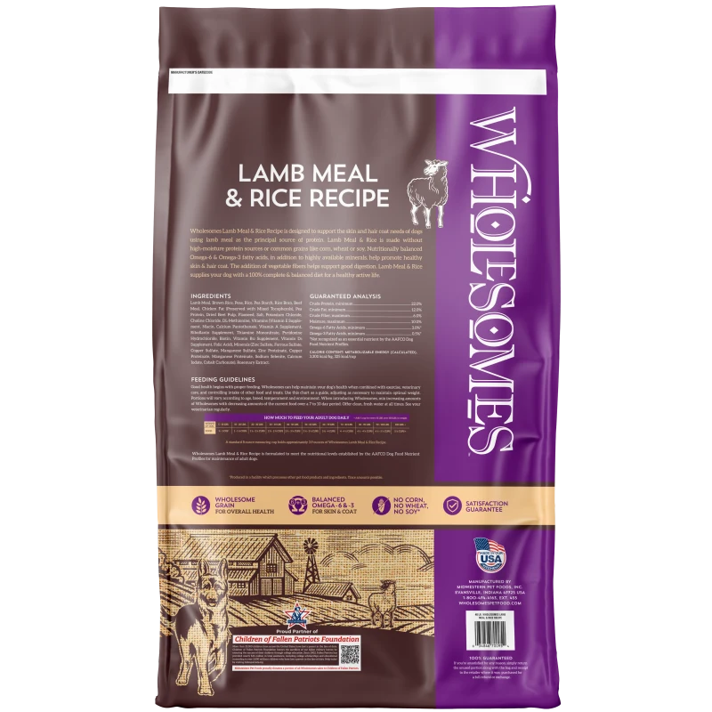 WHOLESOMES LAMB MEAL & RICE 40#