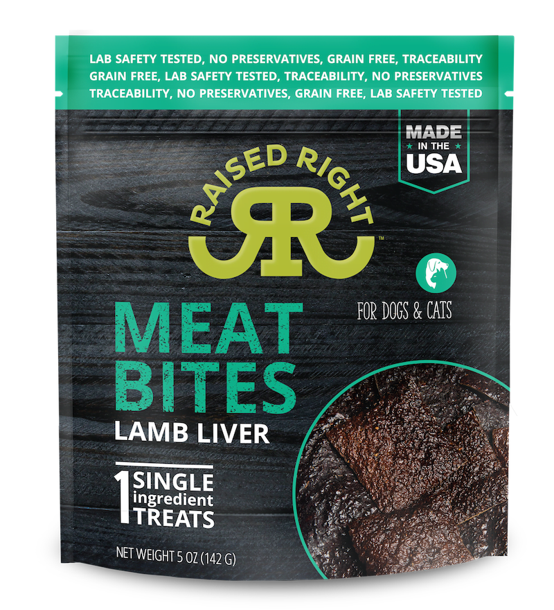 RAISED RIGHT DC MEAT BITES LAMB LIVER 5OZ