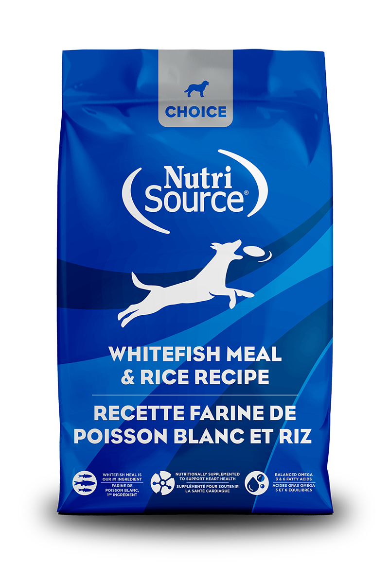 NUTRISOURCE DOG CHOICE WHITEFISH & RICE 40#