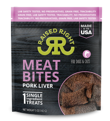 RAISED RIGHT DC MEAT BITES PORK LIVER 5OZ