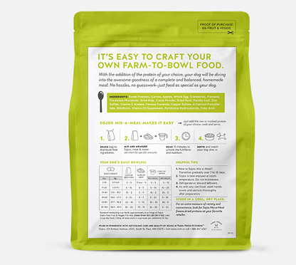 SOJO FREEZE DRIED MIX MEAL GRAIN FREE FRUIT VEGGIE 8#