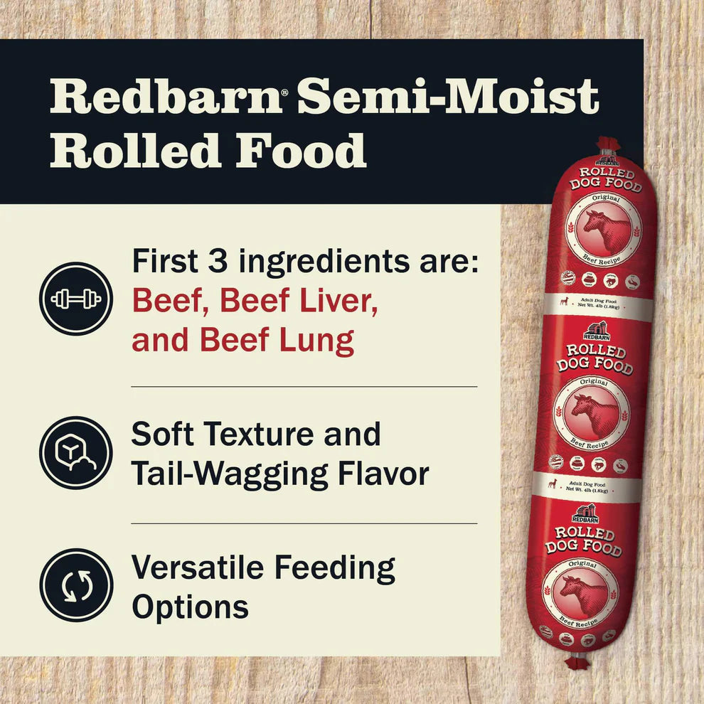 RED BARN DOG FOOD ROLL BEEF LARGE 4#