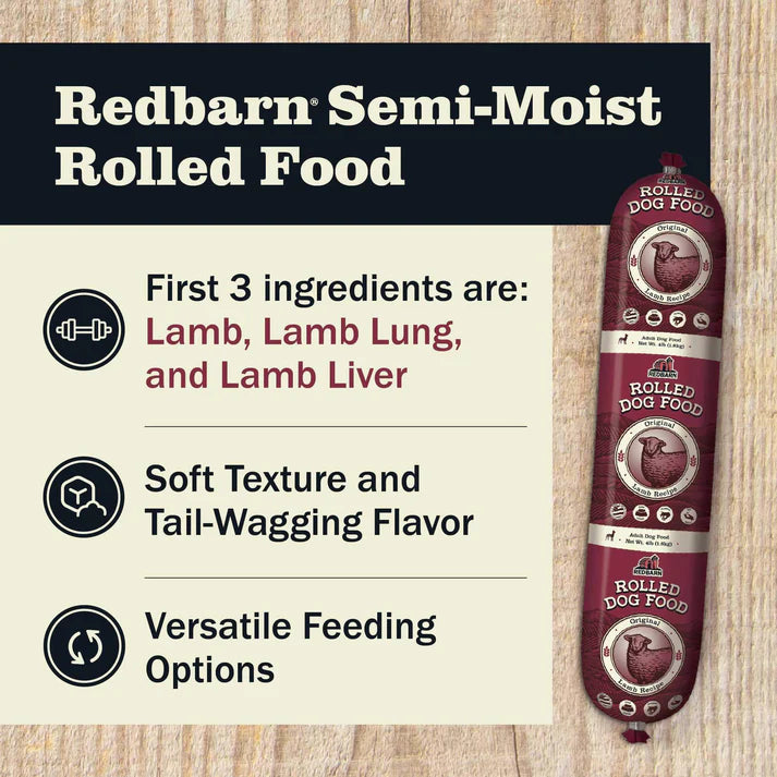 REDBARN DOG FOOD ROLL LAMB LARGE 4#