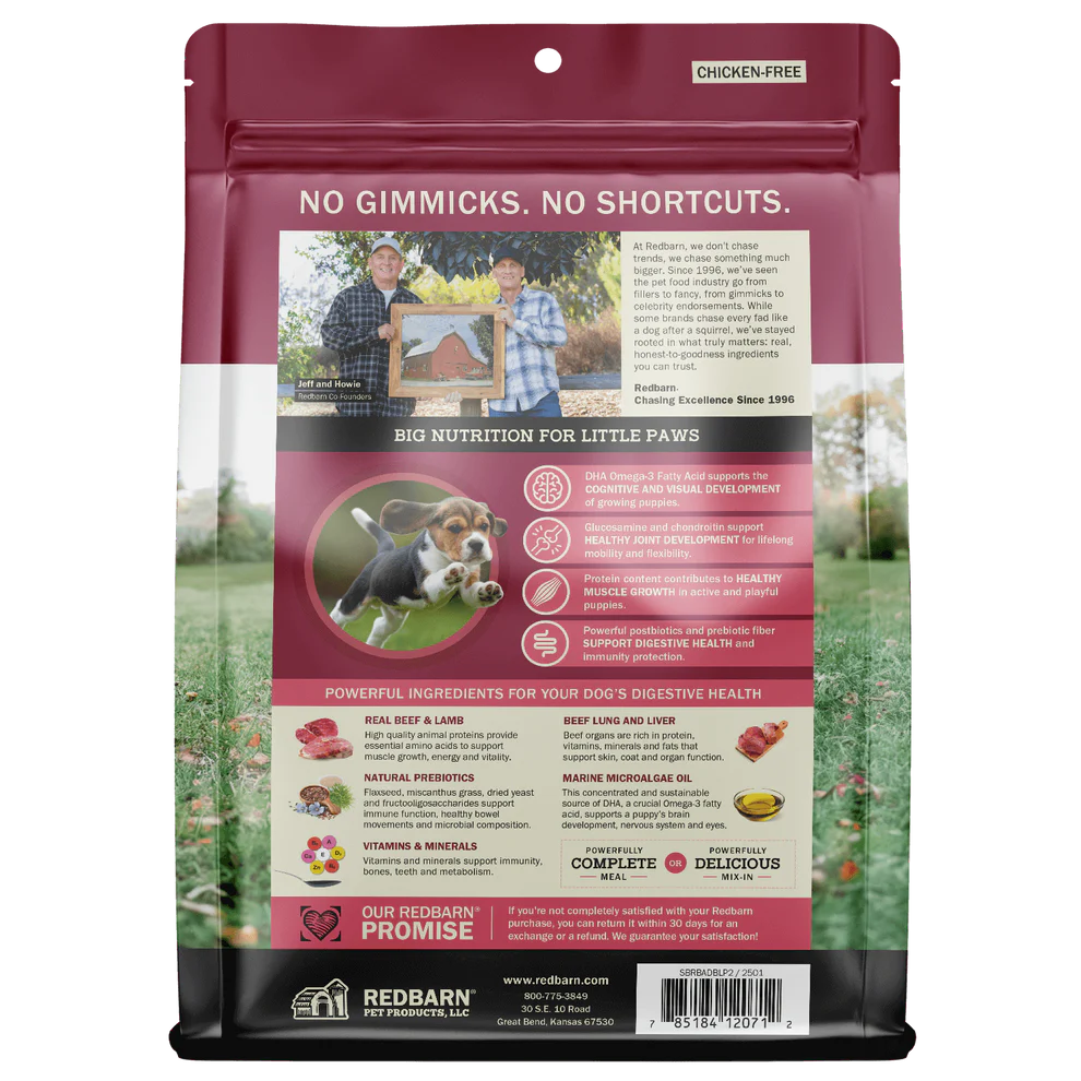 RED BARN DOG GRAIN FREE AIR DRIED PUPPY BEEF LAMB 2#