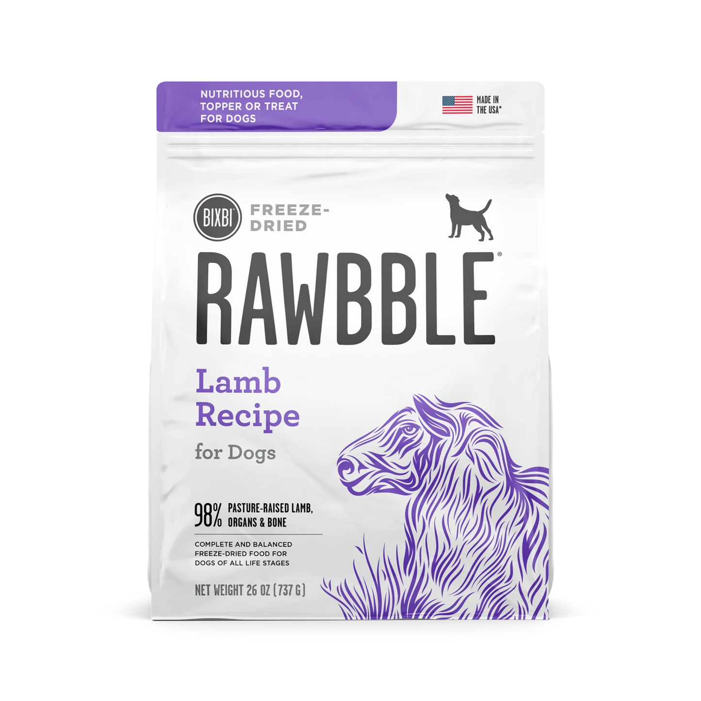 RAWBBLE DOG FREEZE DRIED LAMB 26OZ