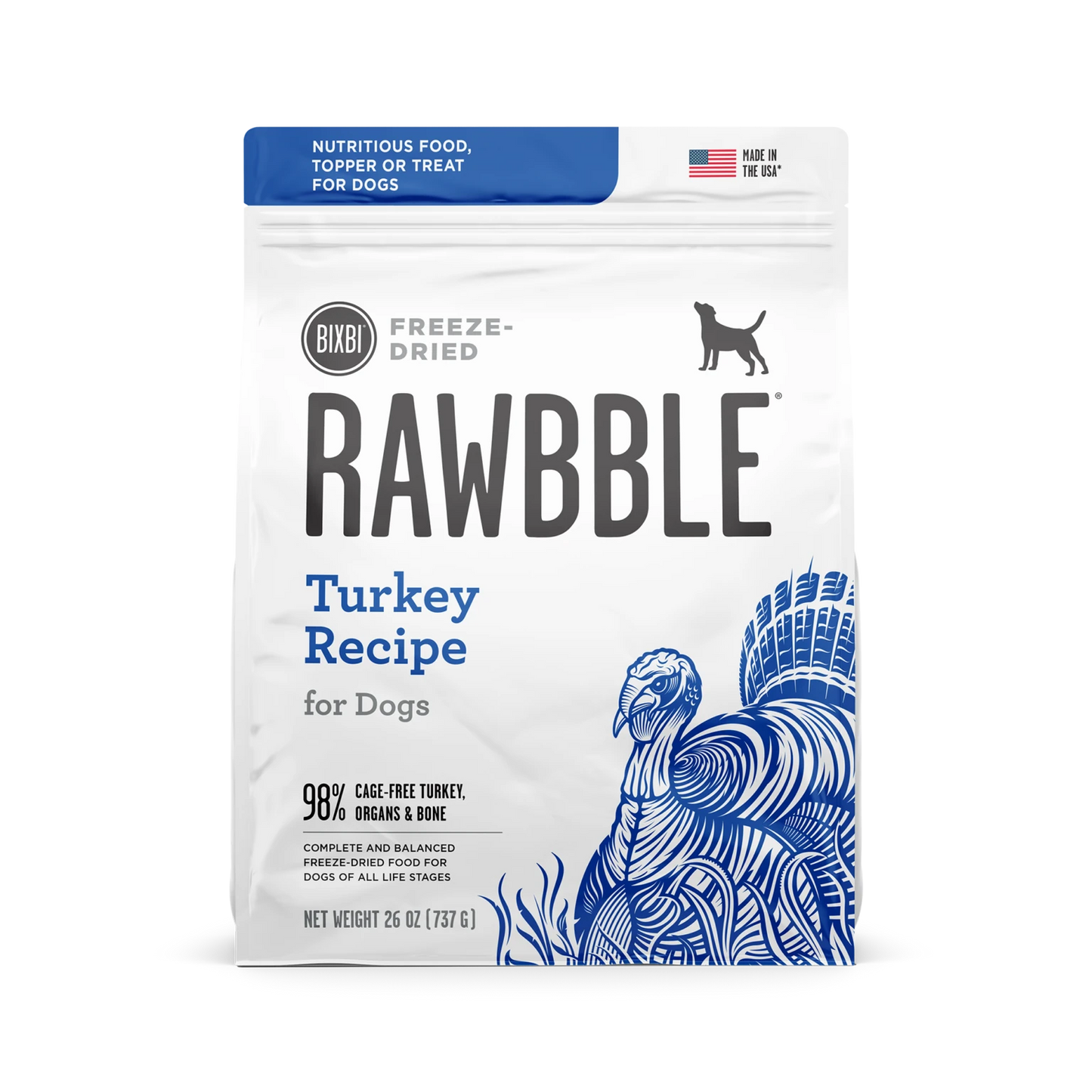 RAWBBLE DOG FREEZE DRIED TURKEY 26OZ