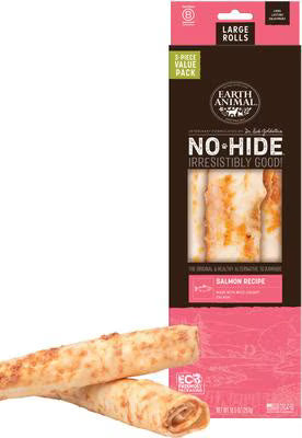 EARTH ANIMAL NO HIDE SALMON DOG TREAT LARGE VALUE 3PK