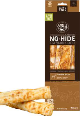 EARTH ANIMAL NO HIDE VENISON DOG TREAT LARGE VALUE 3PK