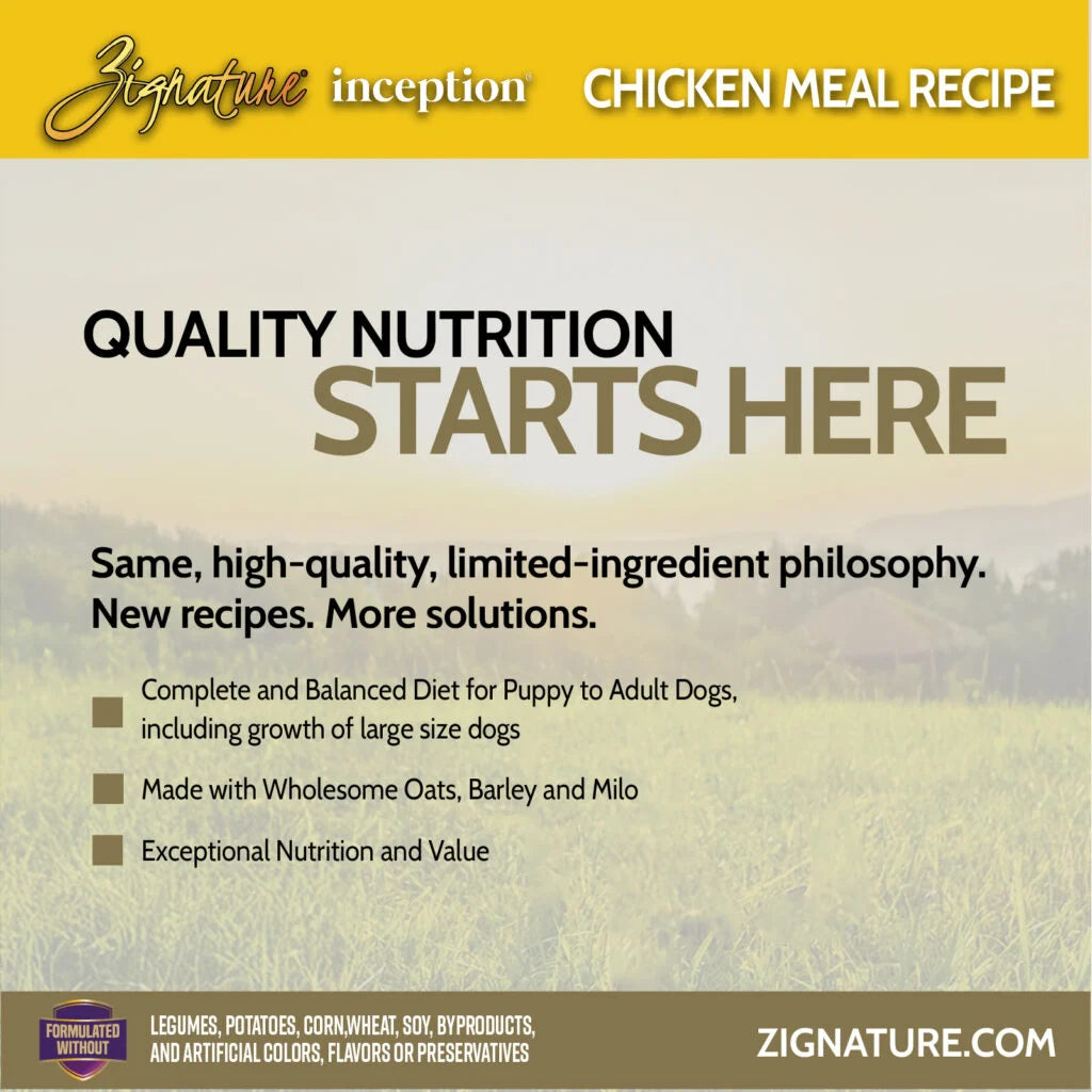 INCEPTION DOG DRY FOOD CHICKEN MEAL RECIPE 27#