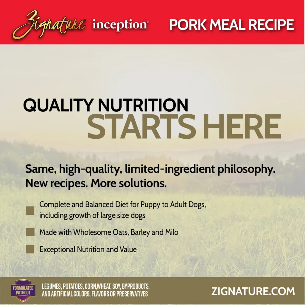 INCEPTION DOG DRY FOOD PORK MEAL RECIPE 27#