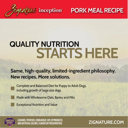 INCEPTION DOG DRY FOOD PORK MEAL RECIPE 27#