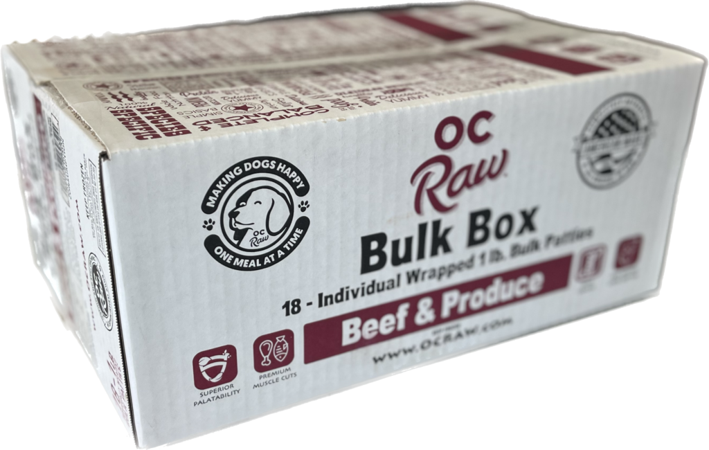 OCRAW FROZEN BULK GRAIN FREE BEEF PRODUCE 18#