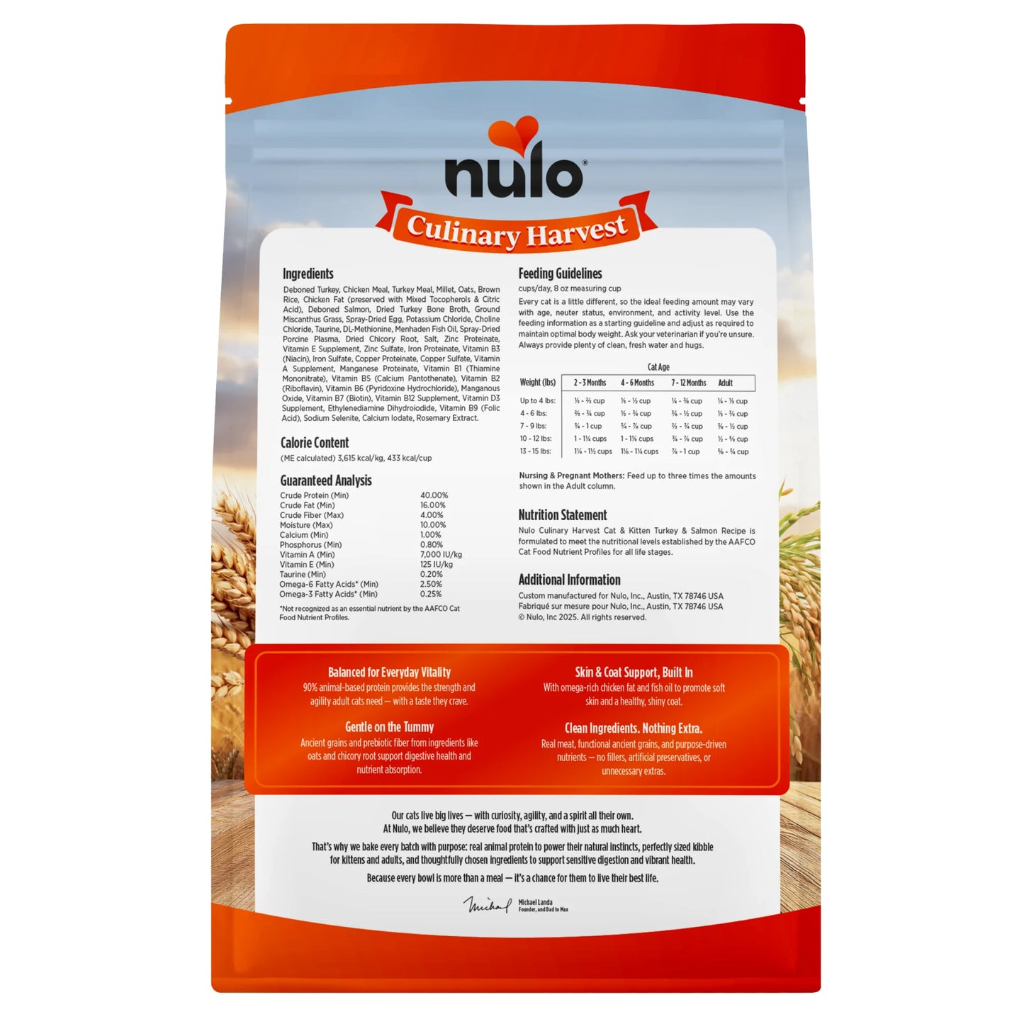 NULO CAT CULINARY HARVEST TURKEY SALMON 4#