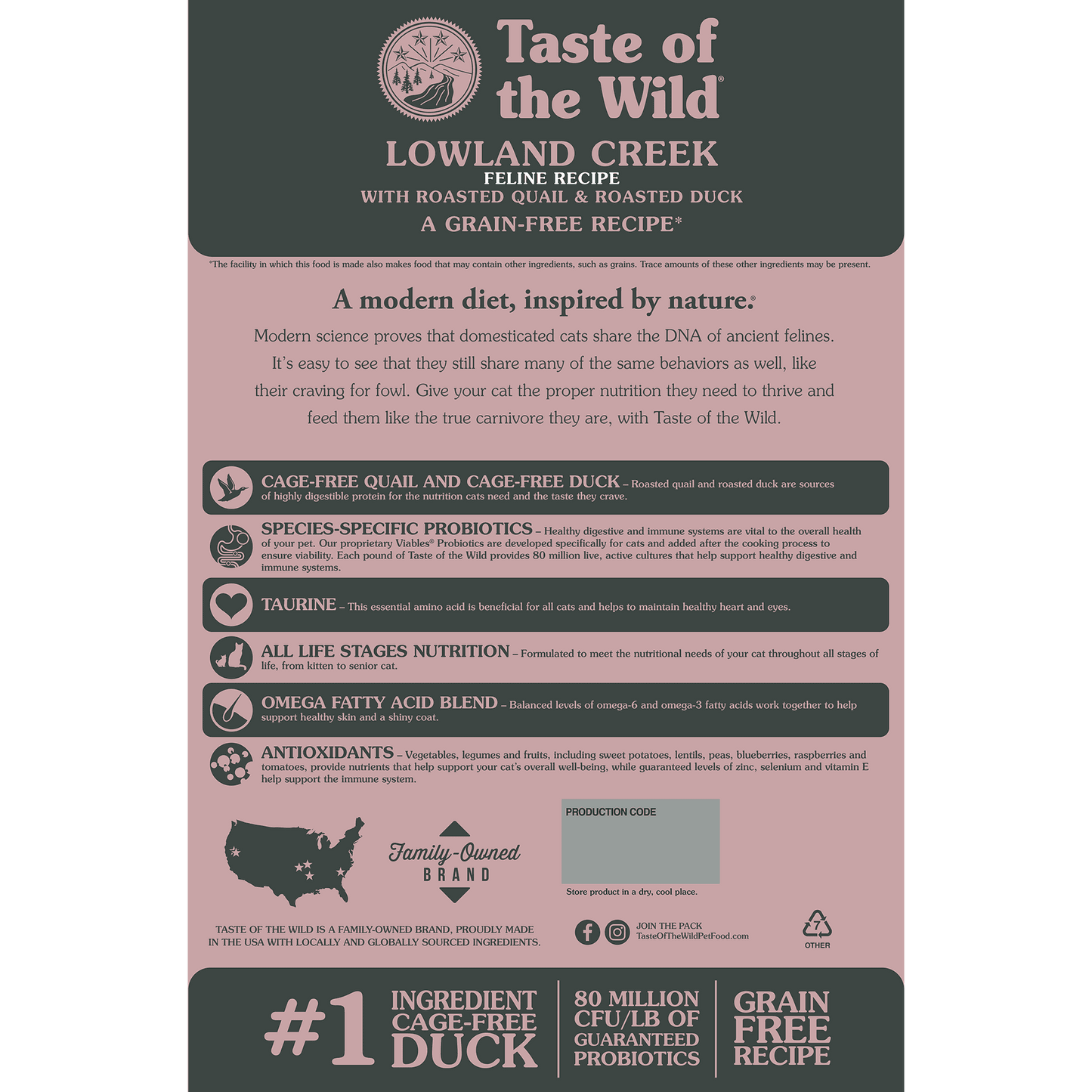 TASTE OF THE WILD CAT GRAIN FREE LOWLAND CREEK 14#