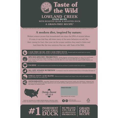 TASTE OF THE WILD CAT GRAIN FREE LOWLAND CREEK 5#