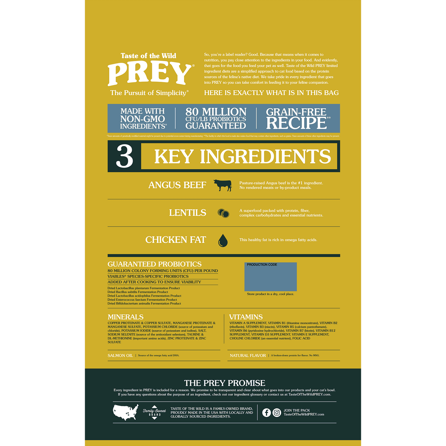 TASTE OF THE WILD CAT GRAIN FREE PREY LID ANGUS BEEF 15#