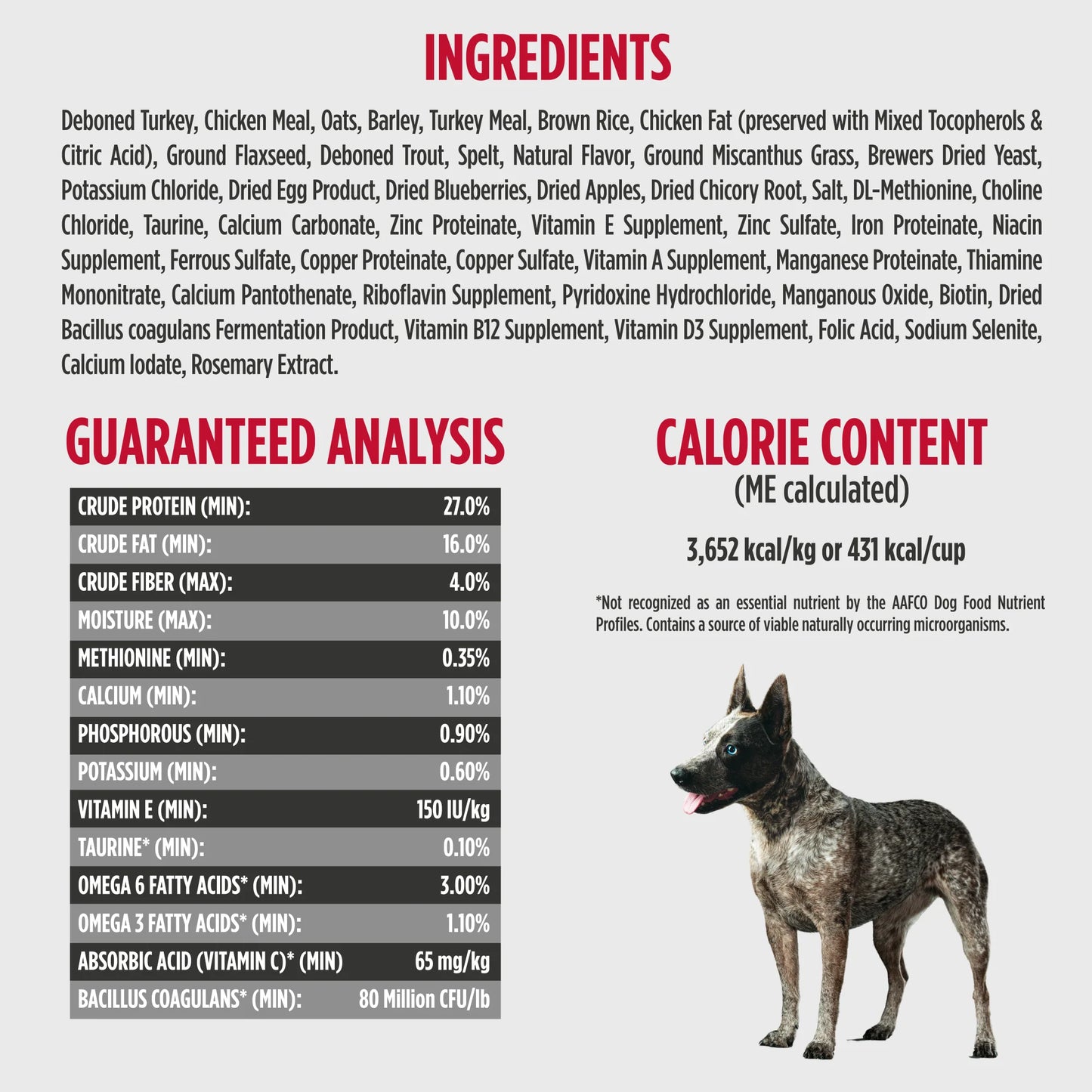 FRONTRUNNER DOG TURKEY TROUT SPELT 3#